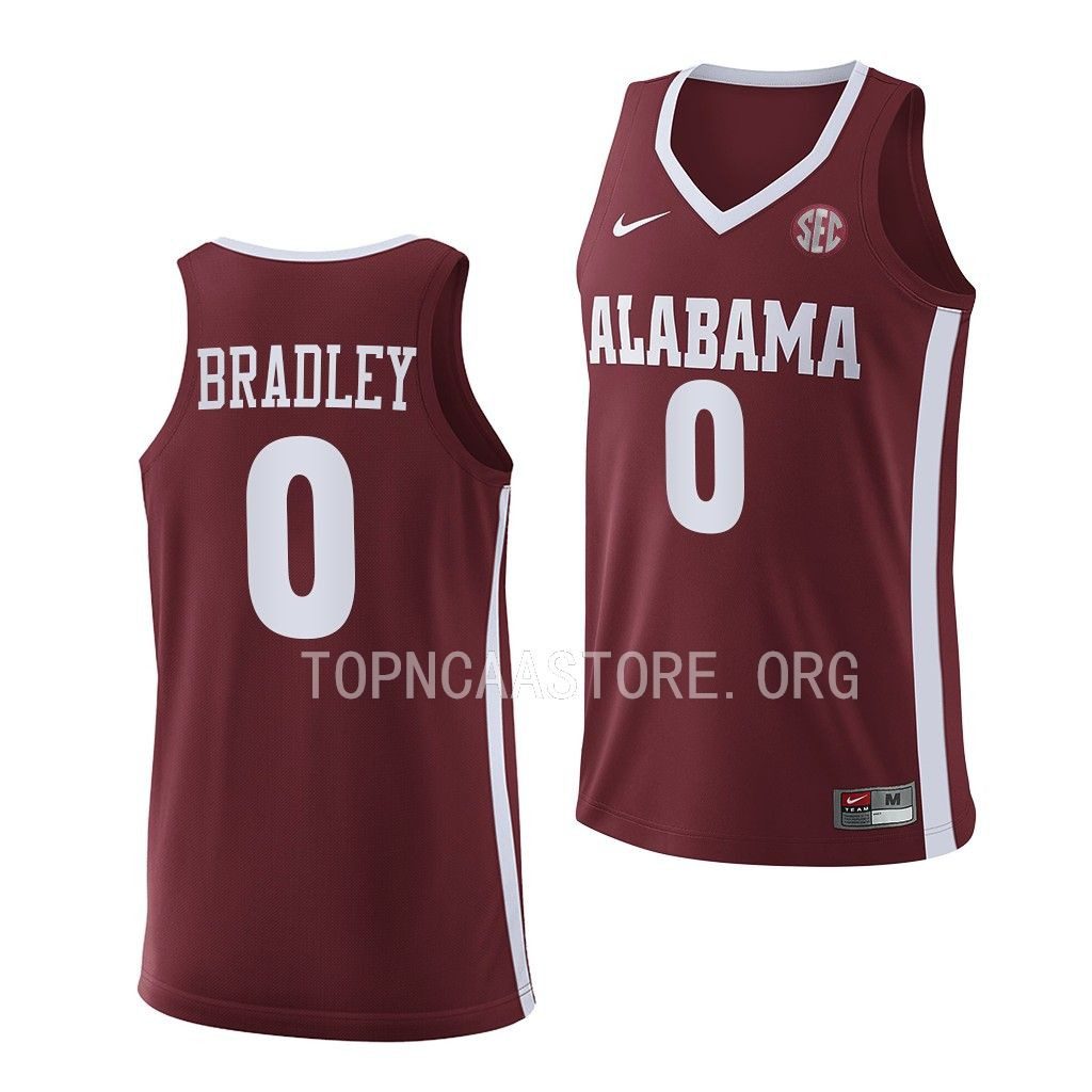 Men's Alabama Crimson Tide Jaden Bradley #0 Replica Crimson 2022-23 NCAA College Basketball Jersey